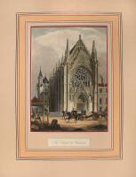 Approximately 22 hand-colored steel engravings of exterior architecture