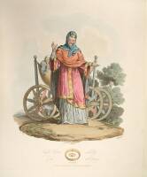 Approximately 9 hand-colored aquatints of costumes
