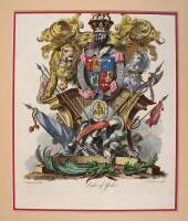 Approximately 35 hand-colored engravings of crests