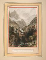 Approximately 25 hand-colored steel engravings of mountainous landscapes