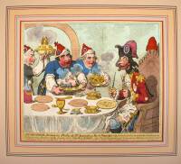 Approximately 22 hand-colored engravings of political humor and satire