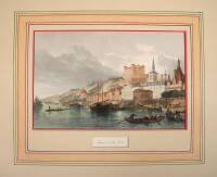 Approximately 31 hand-colored steel engravings, etc of French scenes