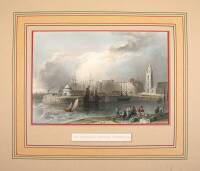 Approximately 53 hand-colored steel engravings of English seaports