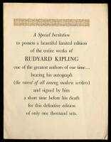 ''A Special Invitation'' brochure / prospectus for the signed limited Burwash Edition of Kipling's Complete Works