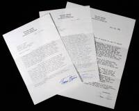 Three typed letters signed by Wallace Stegner to publisher Robert F. Hanson