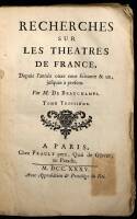 Recherches sur les Theatres de France, Depuis l'ann&eacute;e onze cens soixante & un, jusques &agrave; present