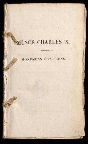 Notice Descriptive des Monumens Egyptiens du Musee Charles X