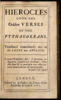 Hierocles upon the Golden Verses of the Pythagoreans. Translated immediately out of the Greek into English