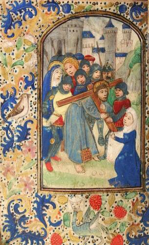 Miniature manuscript illuminated Book of Hours