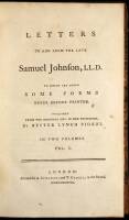 Letters to and from the late Samuel Johnson, LL.D. to which are added some Poems Never Before Printed. Published from the Original MSS. in her Possession, by Hester Lynch Piozzi