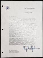 Typed letter signed by Lyndon Baines Johnson as Vice President