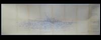 Blueprint for a 165-foot Ferry Boat designated for the San Francisco Bay &ldquo;Inboard Profile & Long&rsquo;L Scantling Plan&rdquo;
