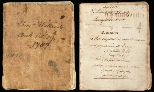 "Benj. Watkins's Book. Oct. 29th, 1787"