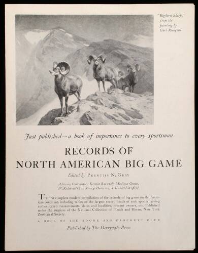 Records of North American Big Game - Publisher's Prospectus