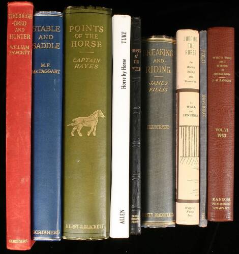 Lot of nine volumes on horses