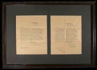 2 typed letters, signed