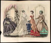 Collection of 21 hand-colored steel engravings from Lady Godey&rsquo;s Book and Magazine
