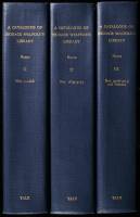 A Catalogue of Horace Walpole's Library
