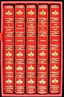 Set of the five Christmas books in first edition, uniformly bound in full red morocco gilt