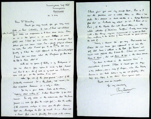 Autograph letter signed by Percy Boomer to Dr. R.H. Ehrenberg, Director of the Public Health Bureau in Granite Falls, Minnesota