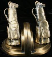 Pair of brass bookends