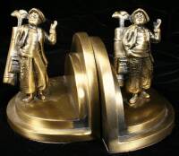 Pair of brass bookends