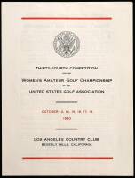 Thirty-Fourth Competition for the Women's Amateur Golf Championship of the United States Golf Association, October 13-18, 1930. Los Angeles Country Club