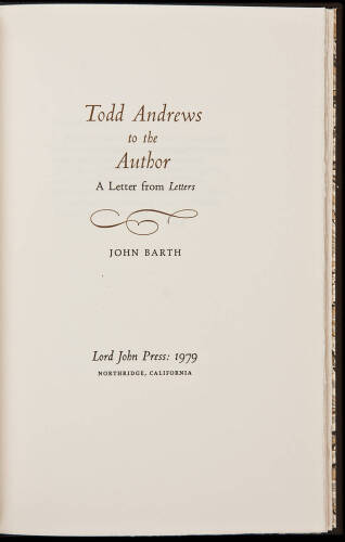 Todd Andrews to the Author: A Letter from Letters