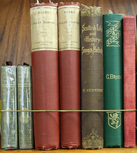 Lot of five books of Scottish and English poetry