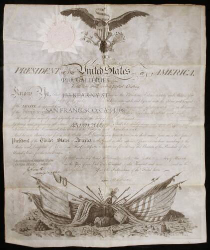 Partly-printed Document Signed “James Madison” as President.