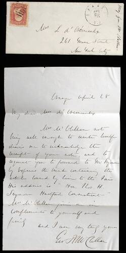 Autograph letter signed by General McClellan