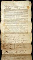 Printed and autograph petition document for various aids and requests from the residences of Jefferson County, New York, for work on the Camden canal route from the Erie Canal to the Black River, signed by 167 people – [starts]: “To the Honorable, the Leg