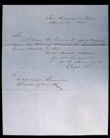 Autograph Letter, signed by Sherman, offering his temporary resignation from the U.S. Army