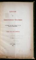 Letter of Christopher Columbus Describing His First Voyage to the Western Hemisphere