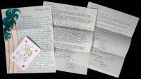 Group of 6 letters, each signed by Linda and Charles Bukowski, in correspondence to Louise Webb (of Loujon Press)