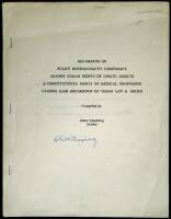 Documents on Police Bureaucracy's Conspiracy Against Human Rights on Opiate Addicts & Constitutional Rights of Medical Profession Causing Mass Breakdown of Urban Law & Order, Compiled by Allen Ginsberg