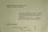 Notes After an Evening with William Carlos Williams