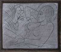 Madonna and Child - original wood engraving block