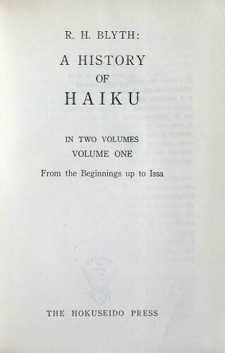 A History of Haiku...From the Beginnings up to Issa