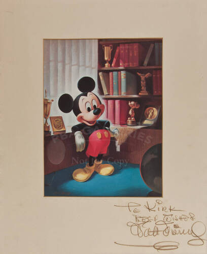 "Mickey Mouse's '25th Anniversary'" - limited edition print inscribed and signed by Walt Disney on the mat