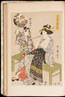 Book with title-page in Japanese and 50 color plates from woodblocks featuring women