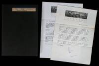 Group of 4 typed letters signed by August Derleth, three are for Richard Taylor and one for his wife; plus a bookbinder's dummy book for Derleth's The Trail of Cthulhu