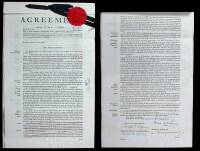 Galatea &ndash; Original Book Contract for James M. Cain&rsquo;s book, Galatea, Signed by Cain and Knopf