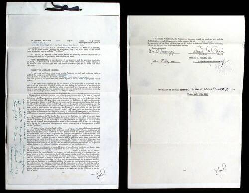 Our Government – Original Book Contract for James M. Cain’s first book, Our Government, signed by Cain and Knopf